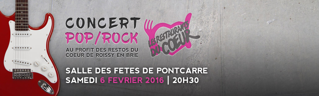 Concert Pop Rock au profit des restos du coeur de Roissy-en-Brie