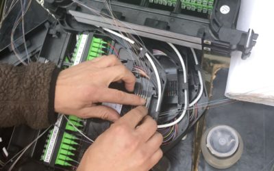 Travaux fibre suspendus