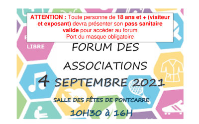 Samedi 4 Septembre >> Forum des Associations à Pontcarré