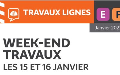 Prévision d’interruption de trafic lignes E et P, le weekend des 15 & 16 janvier