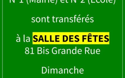 SPECIAL ELECTIONS Dimanche 30 juin et 07 juillet