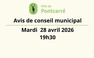 Avis de prochain Conseil Municipal : Mardi 28 avril 2026