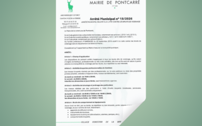 Arrêté n°18/2026 relatif à la lutte contre les bruits de voisinage